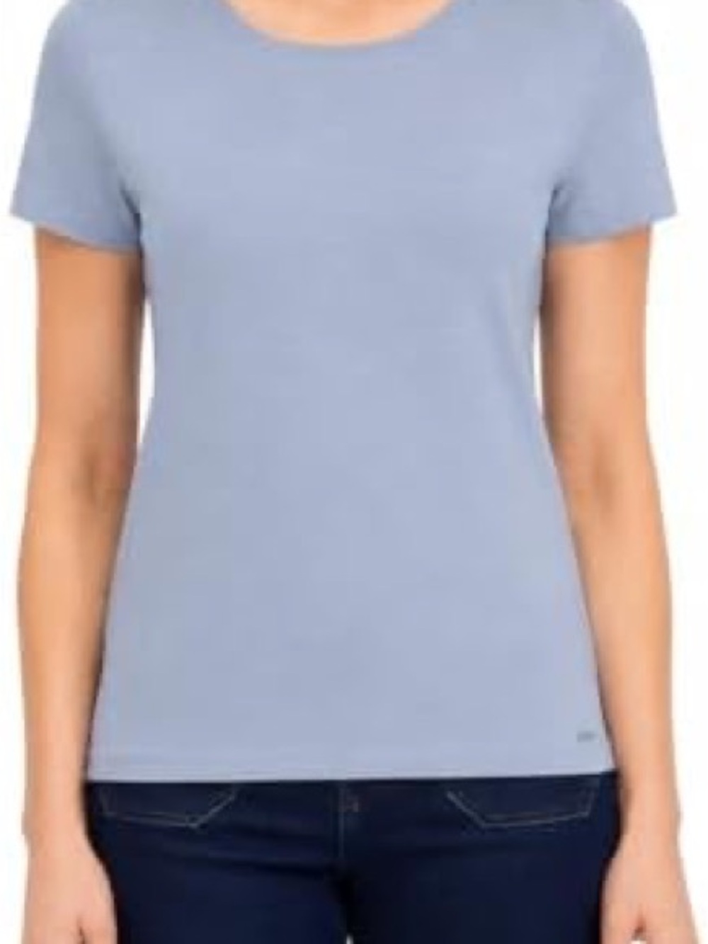 DKNY Women's Organic Cotton Crewneck Short Sleeve Tee Shirt